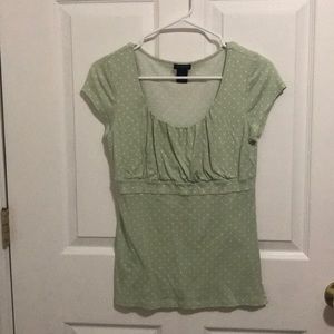 Mint Green Polka Dot Top - Ann Taylor